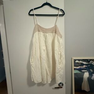 Madewell Sleeveless jumper with Tan Crochet Detail